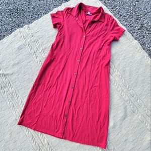 NWOT J Jill Pima Cotton Modal Blend Button Down Shirt Dress size XS/S Pink